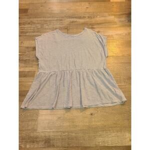 Terra and sky 0x 14w women's blue and white striped blouse